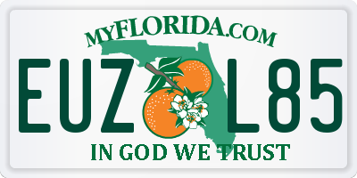 FL license plate EUZL85