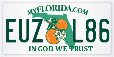 FL license plate EUZL86