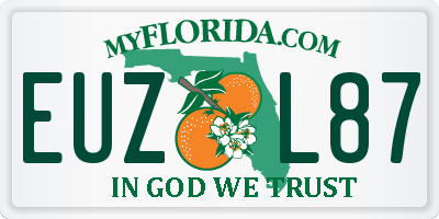 FL license plate EUZL87