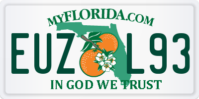 FL license plate EUZL93