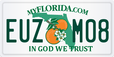 FL license plate EUZM08