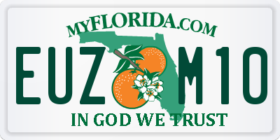 FL license plate EUZM10