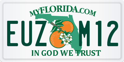FL license plate EUZM12