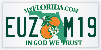 FL license plate EUZM19