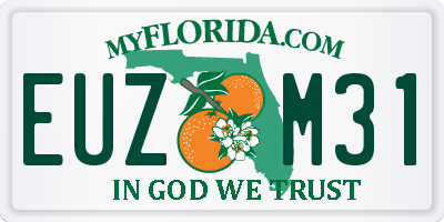 FL license plate EUZM31