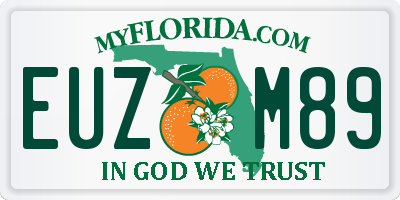 FL license plate EUZM89