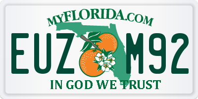 FL license plate EUZM92