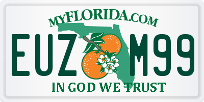 FL license plate EUZM99
