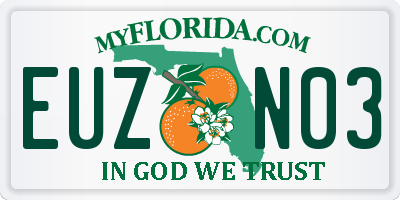 FL license plate EUZN03