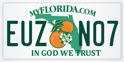 FL license plate EUZN07
