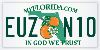 FL license plate EUZN10