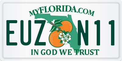 FL license plate EUZN11