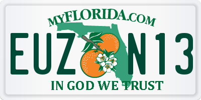 FL license plate EUZN13