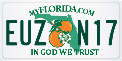 FL license plate EUZN17