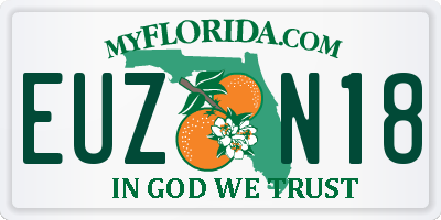 FL license plate EUZN18