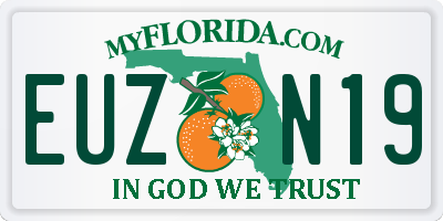 FL license plate EUZN19