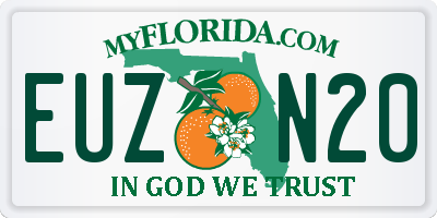 FL license plate EUZN20