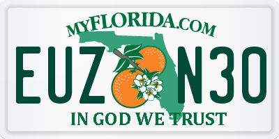 FL license plate EUZN30