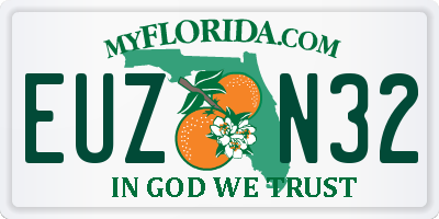 FL license plate EUZN32