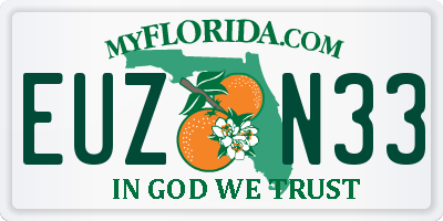 FL license plate EUZN33
