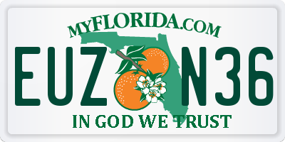 FL license plate EUZN36