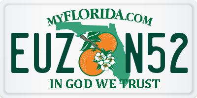 FL license plate EUZN52