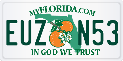 FL license plate EUZN53