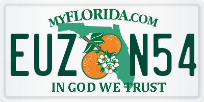 FL license plate EUZN54