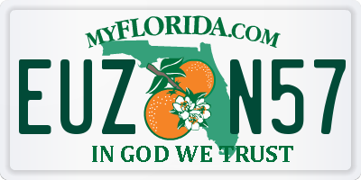FL license plate EUZN57
