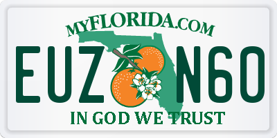 FL license plate EUZN60