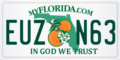 FL license plate EUZN63