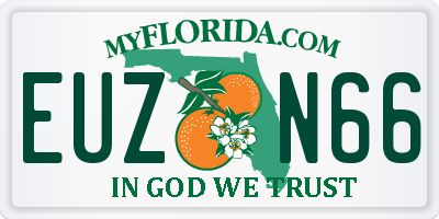 FL license plate EUZN66