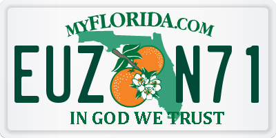FL license plate EUZN71