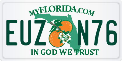 FL license plate EUZN76