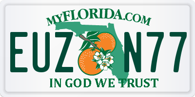 FL license plate EUZN77
