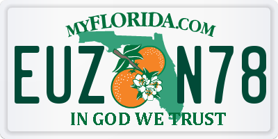 FL license plate EUZN78