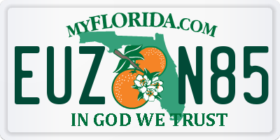 FL license plate EUZN85