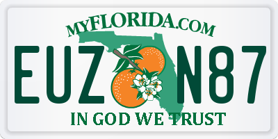 FL license plate EUZN87