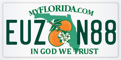 FL license plate EUZN88