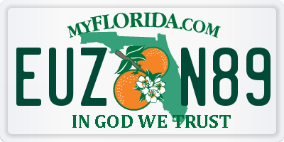 FL license plate EUZN89