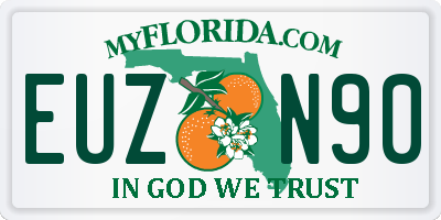 FL license plate EUZN90