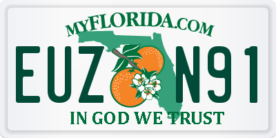 FL license plate EUZN91