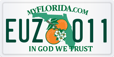FL license plate EUZO11