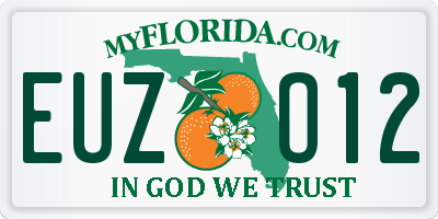 FL license plate EUZO12