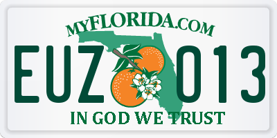 FL license plate EUZO13
