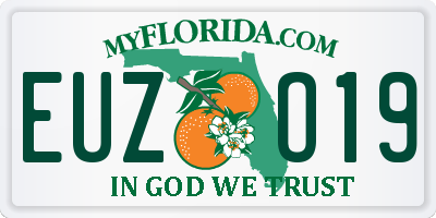 FL license plate EUZO19