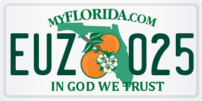 FL license plate EUZO25