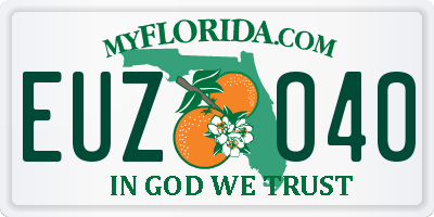 FL license plate EUZO40