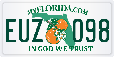 FL license plate EUZO98