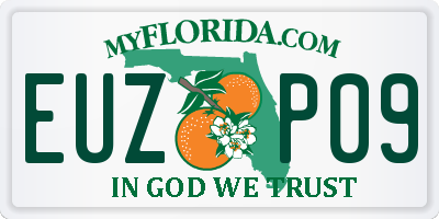 FL license plate EUZP09
